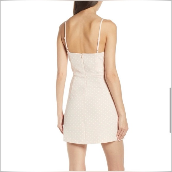 French Connection pale pink polka dot mini dress - Picture 4 of 13